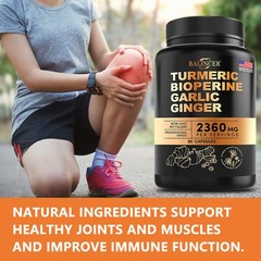 Turmeric Bioperine Garlic Ginger 2360mg For Joint And Heart 30/60/120 Capsules