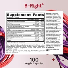 Jarrow Formulas B-Right Vitamin B Complex – 100 100 Count (Pack of 1), White