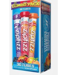 Zipfizz Multi-Vitamin Energy Hydration Drink Mix Grape Fruit Punch Mango Pack of