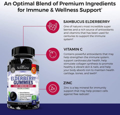 BioSchwartz Elderberry Gummies, with Zinc and Vitamin C for Immune Support, 60Ct