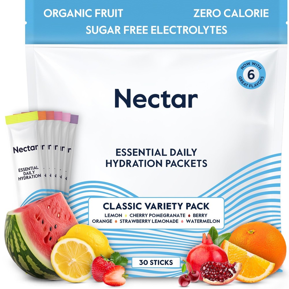 Nectar Hydration Packets – Electrolytes Powder Packets – No Sugar or Calories…