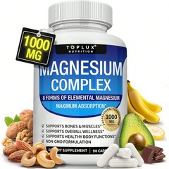 Complex Supplement 8 Elemental 1000mg-Magnesium Glycinate, Citrate, Malate