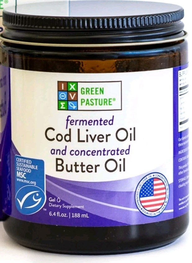 Green Pasture Fermented Cod Liver Oil & Butter Oil Blend-6.4 oz Jar – 11/26 EXP