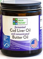 Green Pasture Fermented Cod Liver Oil & Butter Oil Blend-6.4 oz Jar – 11/26 EXP