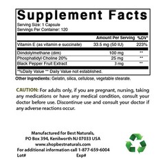 2 Pack Best Naturals DIM-Complex 100 mg 120 Capsules