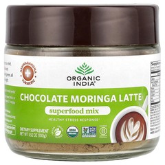 2 X Organic India, Chocolate Moringa Latte, Superfood Mix, 3.52 oz (100 g)