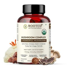 Rooted Active’s 7-in-1 Mushroom Complex, Lion’s Mane, Reishi (60 Caps) R053