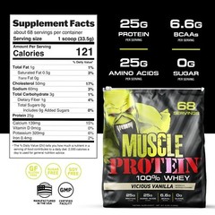 Muscle Whey Protein Powder Isolate, Gym, Bodybuilding Workout Supplement, 5LB