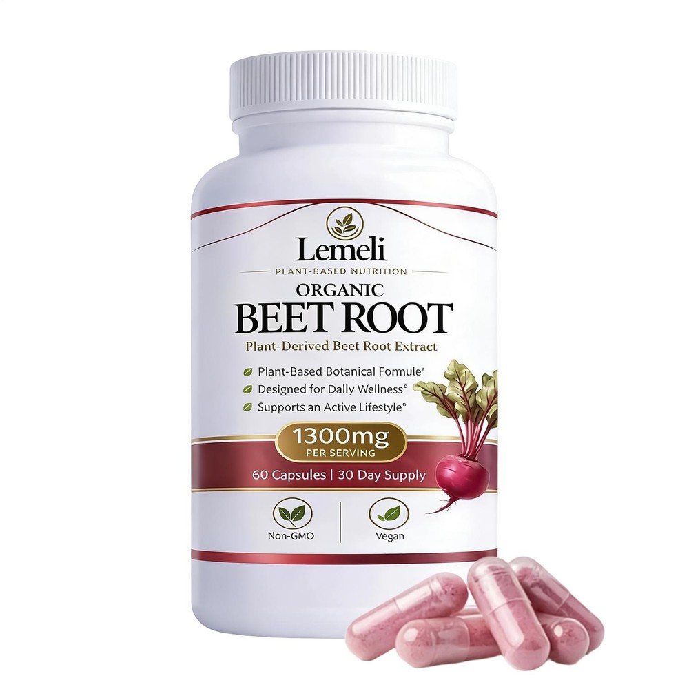 Organic Beet Root 1300mg Per Serving with Beet Root, Vitamin C & Black Pepper
