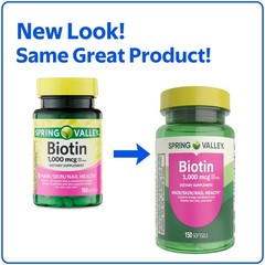 (2 pack)Biotin Dietary Supplement Softgels, 1,000 mcg, 150 Count