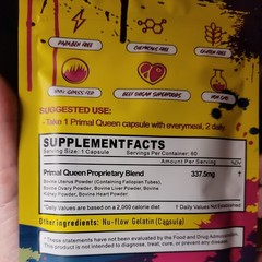 Primal Queen Female-Optimized Beef Organ Superfood Supplements, 120 Capsules