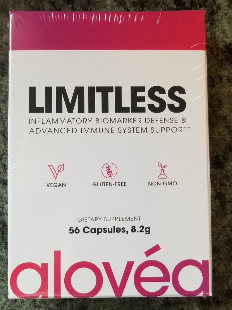 4 Boxes Alovea Limitless – Inflammation Defense – 56 Cap – Exp 7/2025