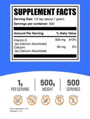 BulkSupplements Calcium Ascorbate (Vitamin C) Powder – 1000mg Per Serving