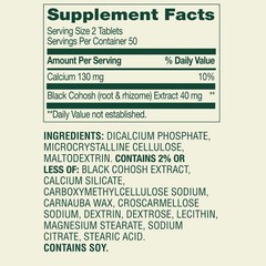 Spring Valley Black Cohosh 40 Mg Menopause Nutritional Support Non GMO, 100 Tabs