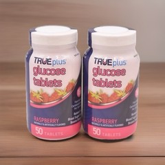 2- Trueplus Glucose Tablets Blood Pressure & Energy Support Raspberry 50ct
