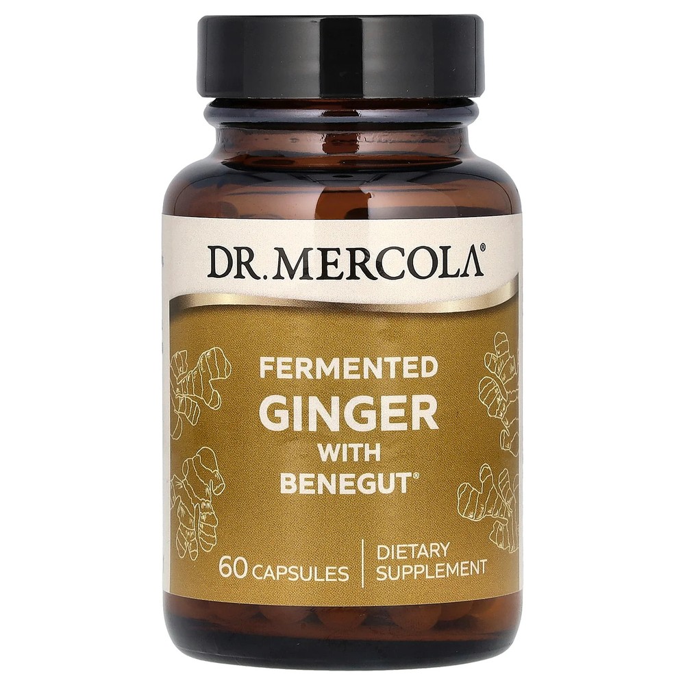 2 X Dr. Mercola, Fermented Ginger With Benegut, 60 Capsules