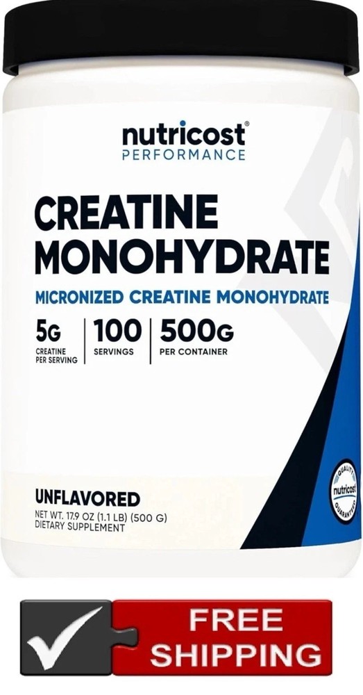 1 package Nutricost Creatine Clean Monohydrate 500 Gram Powder