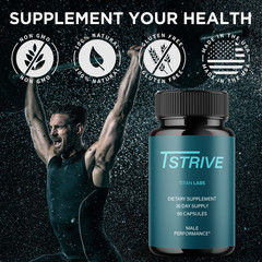 (5 Pack) Tstrive Advanced Male Support Performance Supplement 300 Capsules
