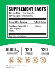 BulkSupplements Beet Root Extract Capsules – 120 Capsules – 8000mg serving