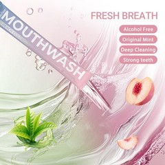 Protable Mouthwash Packets for Travel, Peach 0.33 Fl Oz (Pack of 30), Clear
