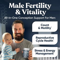 Conception For Him Fertility Support for Men, 60 Vegetarian Capsules (Overstock)
