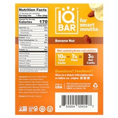 Plant Protein Bar, Banana Nut, 12 Bars, 1.6 oz (45 g) Each