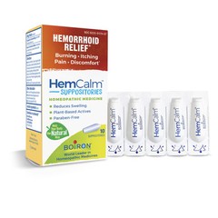 Boiron HemCalm 10 Count Plant Based Multi Symptom Hemorrhoid Relief Supposito…