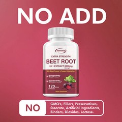 Beet Root 20:1 Extract 8000mg Capsules- Brain, Heart & Blood Pressure Support