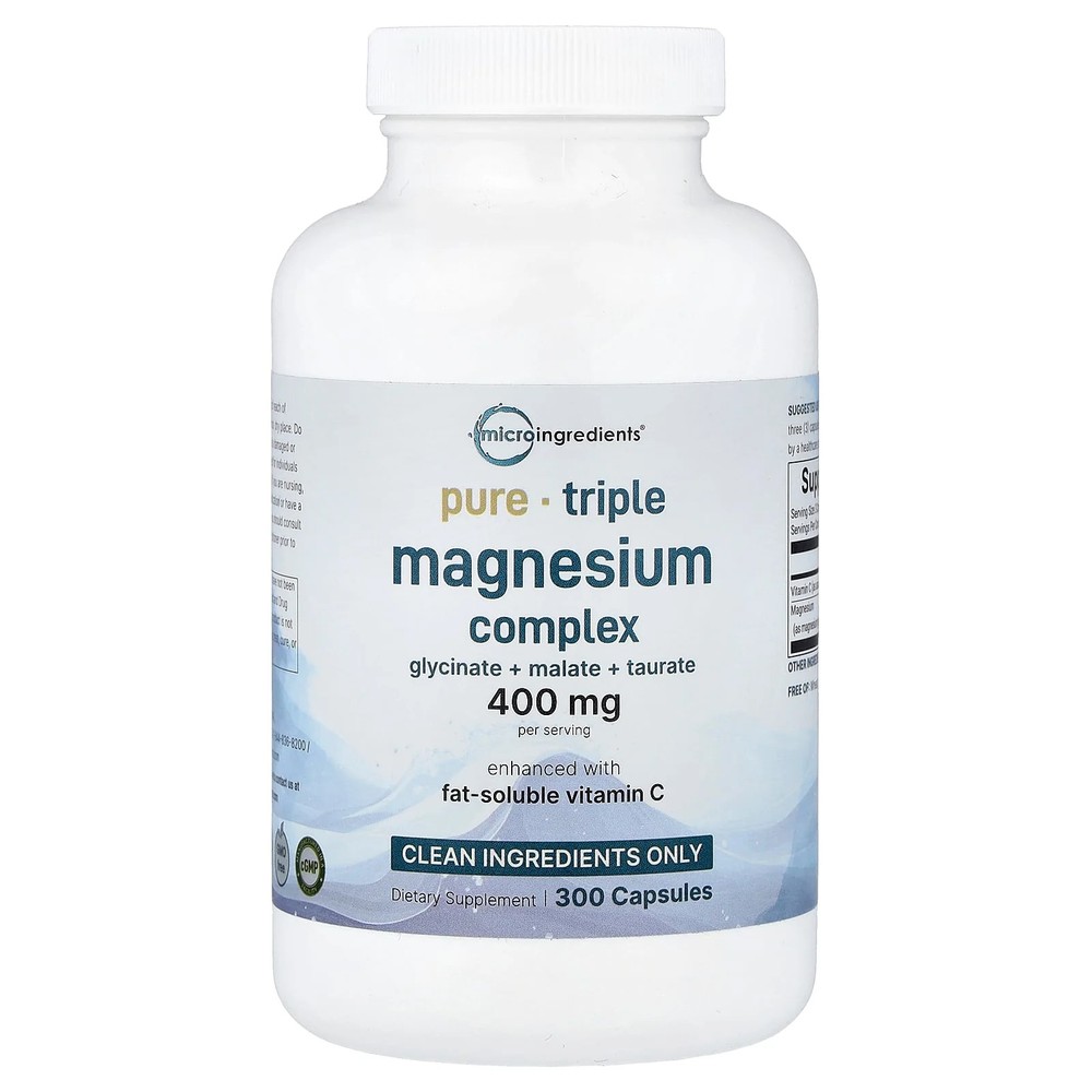 2 X Micro Ingredients, Triple Magnesium Complex, 300 Capsules (133 mg per Capsu