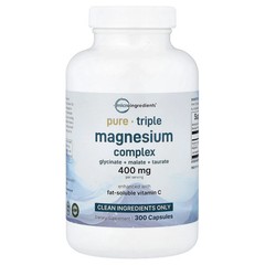 2 X Micro Ingredients, Triple Magnesium Complex, 300 Capsules (133 mg per Capsu