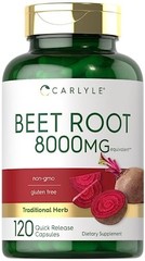 USDA Organic Extra Strength Beet Root 20:1 Extract 8000 mg Strength 120 Capsules