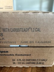 Glucerna Vanilla With Carbsteady, 1.2 Cal 24 8 Oz Bottles New 6/1/2026