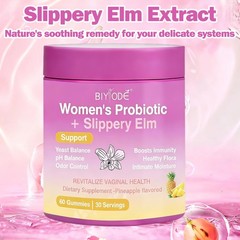 Feminine 3PCS Vaginal Probiotic Gummies Slippery Elm pH Balance 60 Count