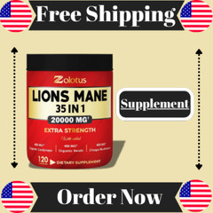 35 in 1 Lions Mane Mushroom Capsules, Equivalent to 20000Mg, with ⭐️⭐️⭐️⭐
