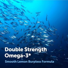 Omega 3 Fish Oil 3,000mg Softgels – Lemon Flavor, Burpless Formula, 240 Count