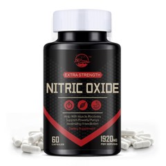 60 Nitric Oxide Booster Supplement w/ L-Arginine Premium Workout Muscle Capsule