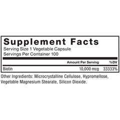 Force Factor Biotin 10000mcg Healthier Hair-Skin-Nails & Hair Growth Supplement