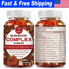 Lions Mane Mushroom Extract Gummies Brain Support, Focus & Memory Supplement
