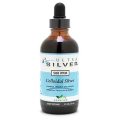 Colloidal Silver Mineral Supplement for the Immune System, 500 PPM, 4 oz Glass