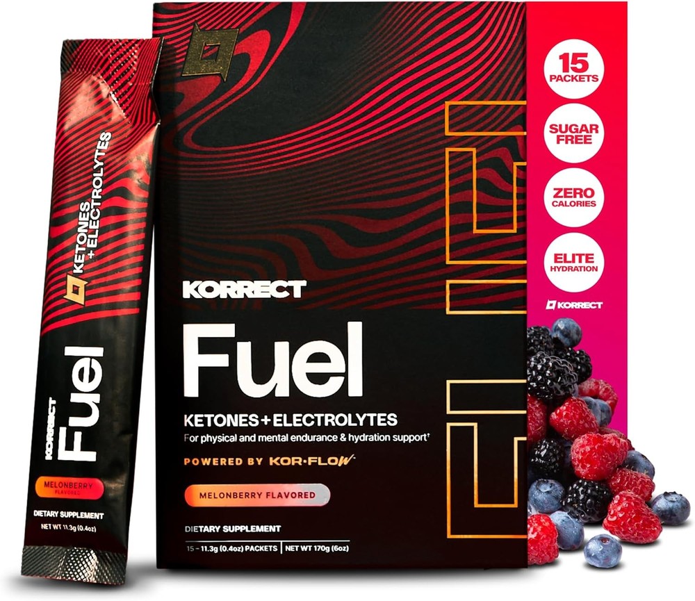 Korrect Fuel Ketone Electrolyte Powder | Hydration,Focus,& Energy Support | Glut