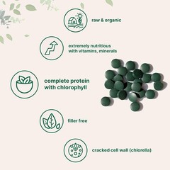 Organic Spirulina Chlorella Tablets, 3,000mg Per Serving, 720 Tablets 4 Supp…
