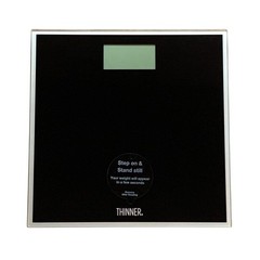 Thinner by Conair Scale for Body Weight, Black Glass Digital Bathroom Scale, NEW