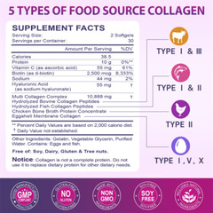 Multi Collagen Peptides Capsules Hydrolyzed (Type I, II, III, V, and X collagen)