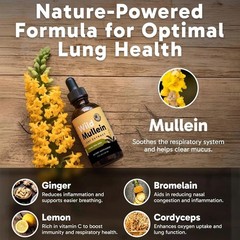 All-Natural RESPICLEAR Mullein Drops With Ginger & Lemon designed for Lung Clean