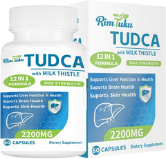 2200MG TUDCA Supplement with Milk Thistle 12-In-1 Formula Liver Support, Bile Sa