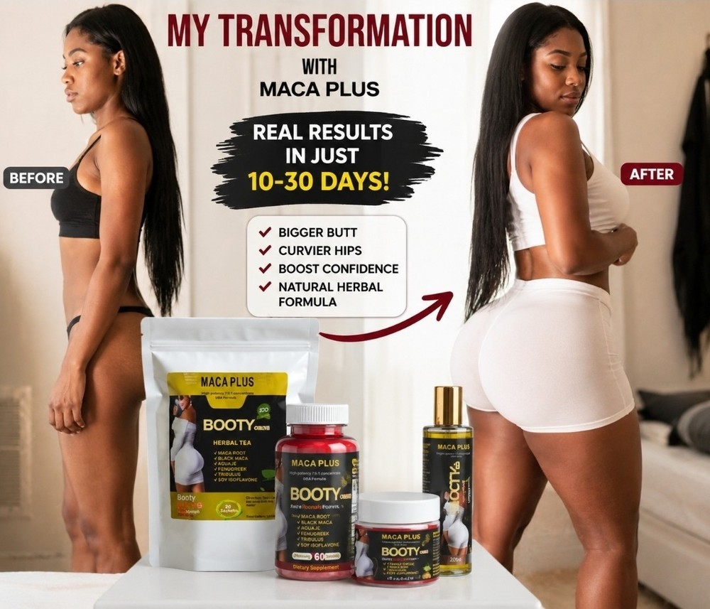 Maca Plus BeautyMaca Plus Booty Curve Enhancement Kit – Herbal Tea, Capsules,