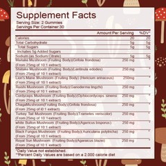 60Pcs Mushroom Extract Complex Gummies Nootropic Brain Booster For Focus, Memory
