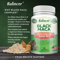 Black Maca Highest Potency Available 1000 mg Supports Desire and Stamina energy