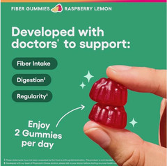 hoice Fiber Gummies–Digestive Health & Regularity, Raspberry Flavor,Sugar Free