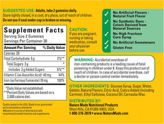 Nature Made Iron 18mg Gummies with Vitamin C Red Blood Cell Support 60 Count